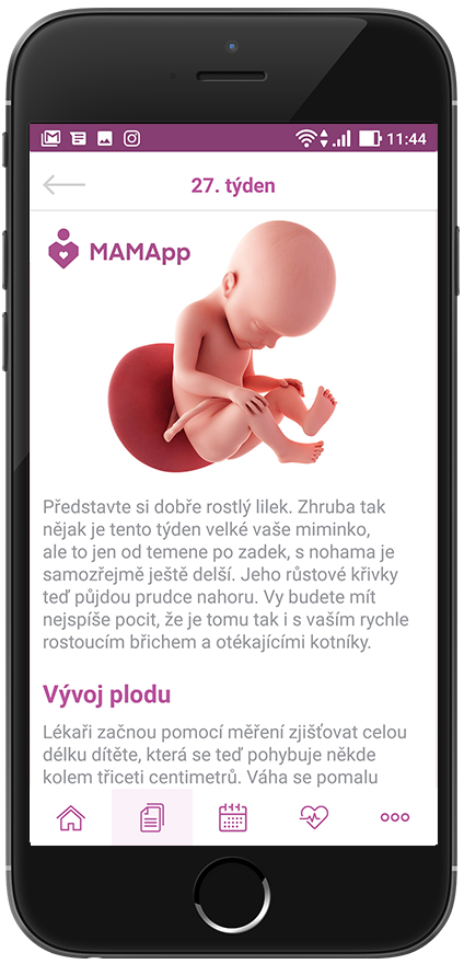 mobilní aplikace pro těhotné MAMApp